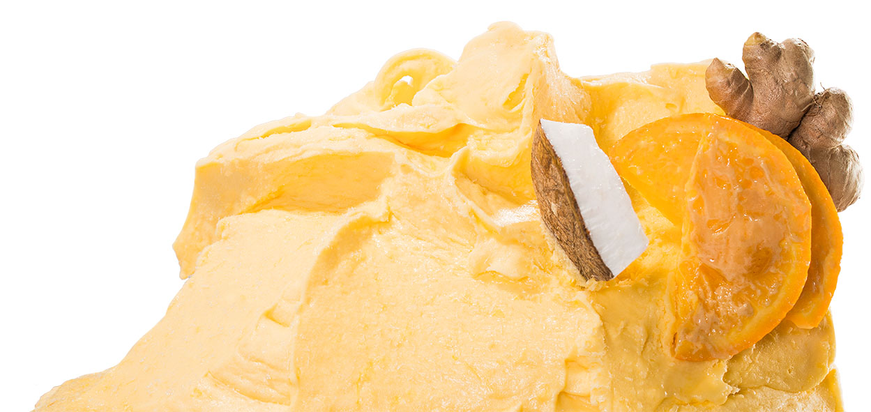 برتقال وزنجبيل مع جوز الهند